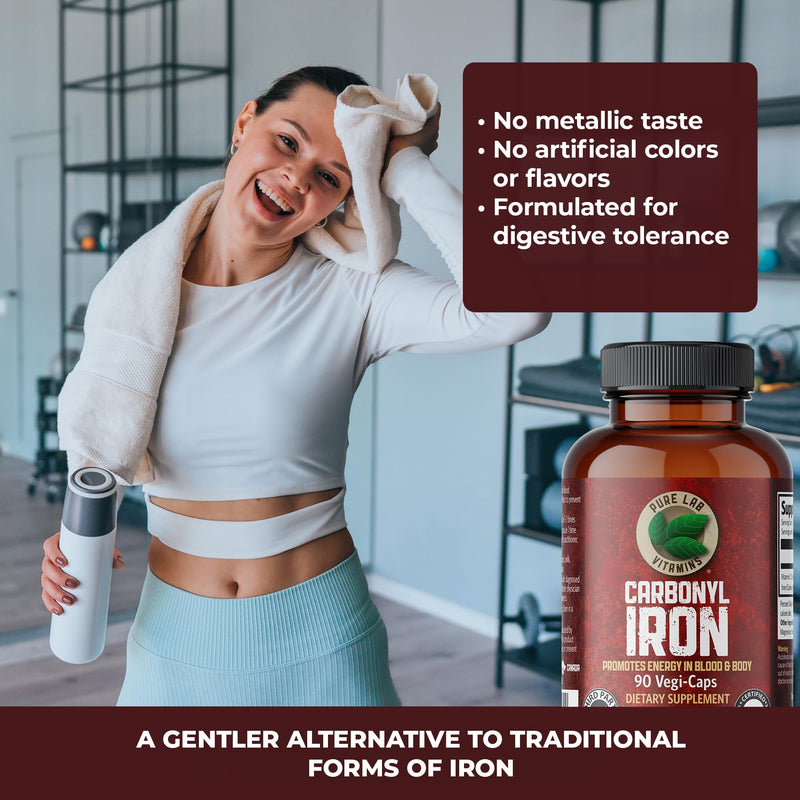 Pure Lab Vitamins Carbonyl Iron – 90 Vegi-Caps