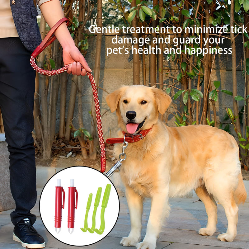 ONEBOOM tick tweezers set for dogs and cats, tick hooks in 3 sizes and 2 tick tweezers, easy to use, suitable for safely removing ticks from pets and people-red, green - BeesActive Australia