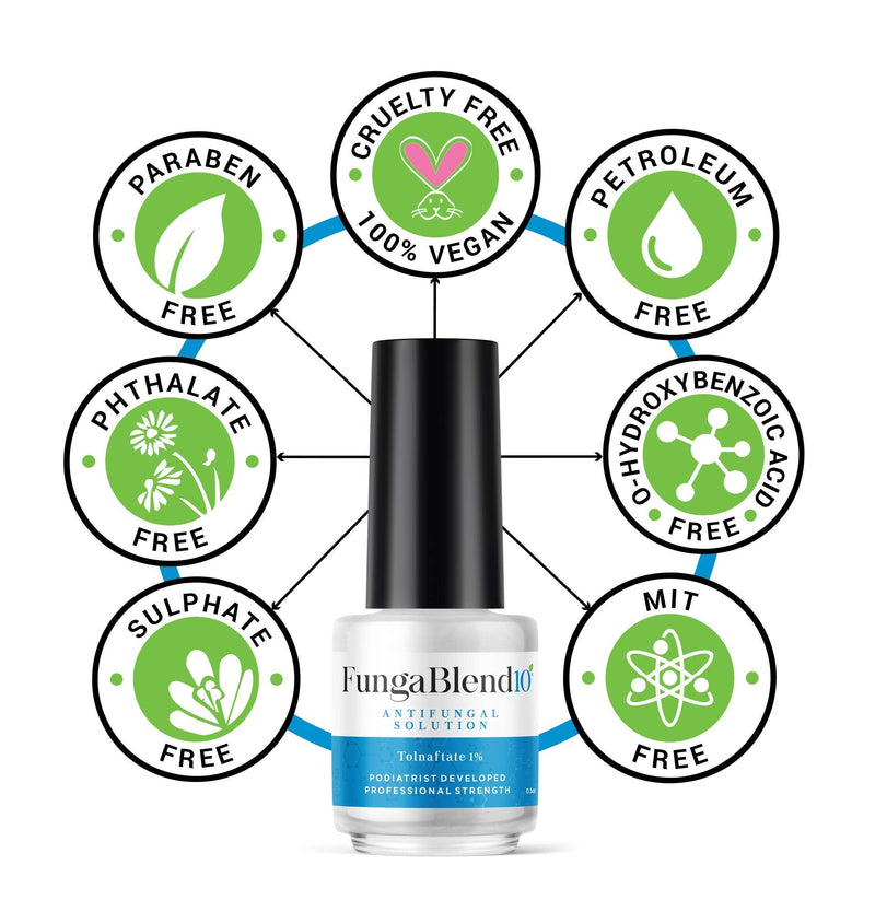 FungaBlend 10 - Antifungal Medication:1% Tolnaftate and 10 Plant Medicines -Toenail Fungus Treatment for Nail Repair Gel, Athletes Foot, Jock Itch, Ringworm -Topical Solution for Toe and Finger Nail - BeesActive Australia