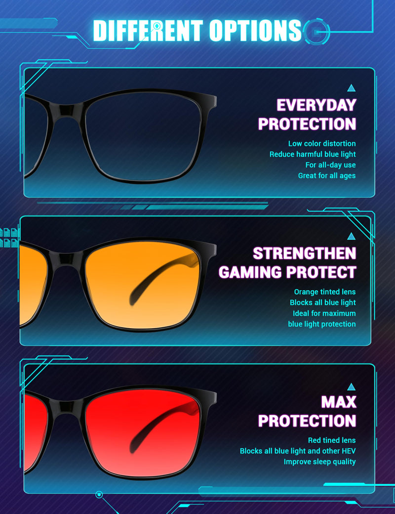 TIJN Sleep Glasses for 99.9% Blue Green Light Blocking for Women Men Dual AR Coating Red Lens for Computer Gaming, TR90 (Max Protect- Red Lens) Tr90-black