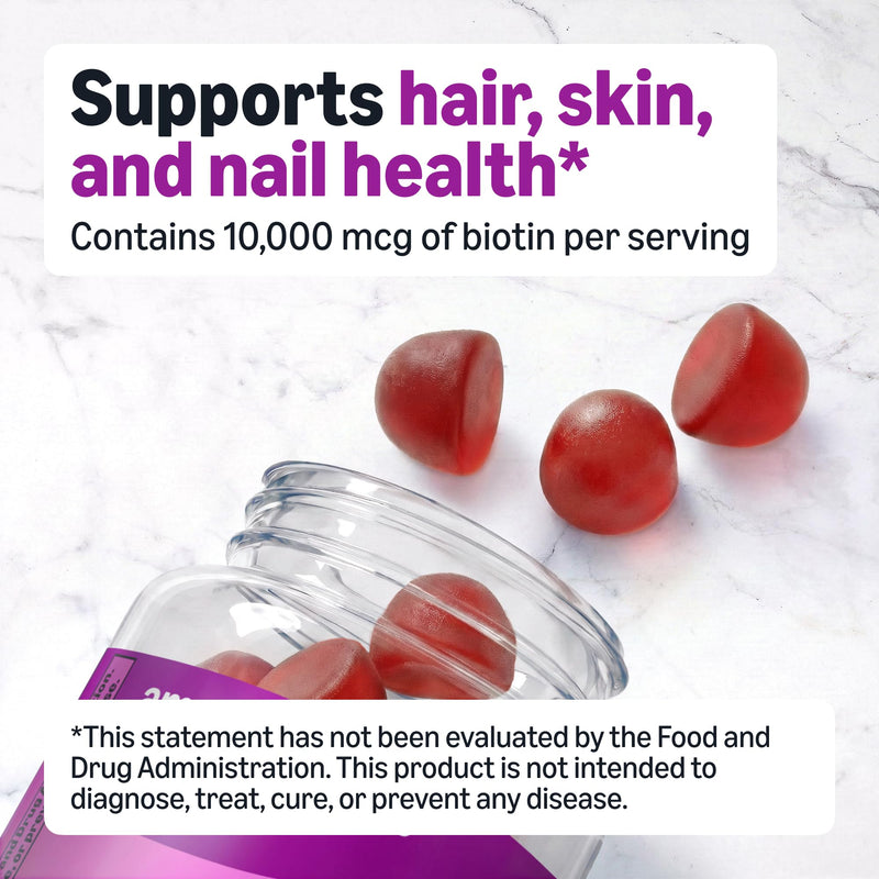 Amazon Basics Biotin 10,000mcg Gummy, 90 Count