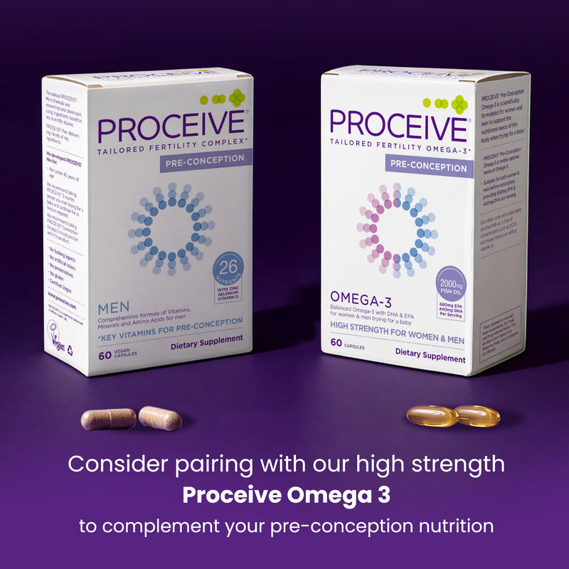 Proceive Tailored Fertility Supplement for Men, Multivitamin, 60 Capsules | Vegan, Pre-Conception Support With Vitamin D, Zinc, Folate, Selenium & COQ10