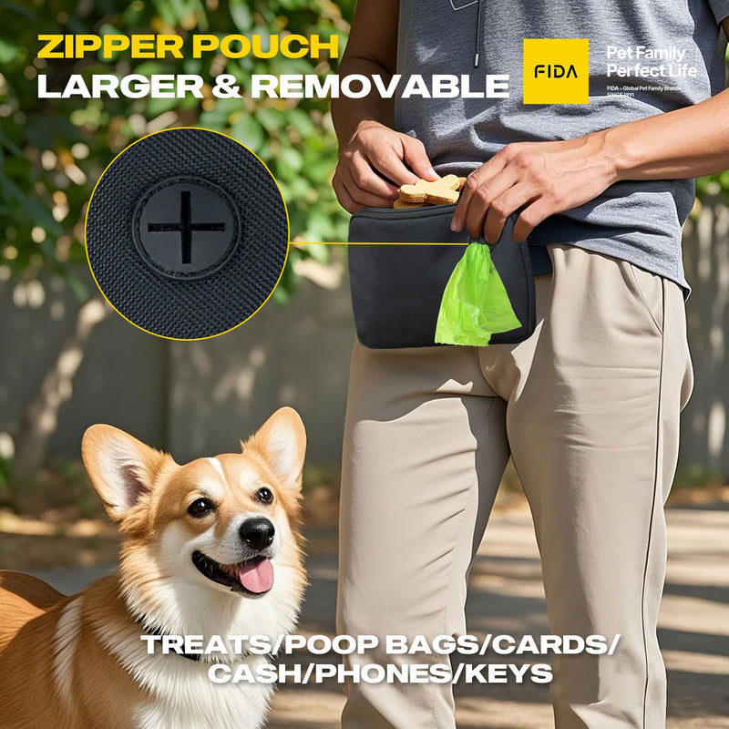 Fida 3-in-1 Hands Free Dog Leash with Zipper Pouch, Bungee & Reflective Straps – Adjustable 5-8ft Crossbody/Waist Running Leash for Dogs, Detachable Traffic Handle for Safe Walking & Jogging - BeesActive Australia