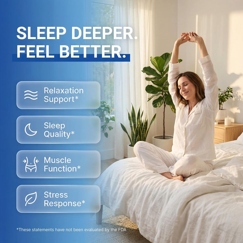 Magnesium Glycinate Powder Supplement + L Theanine Ashwagandha Glycine Apigenin Lemon Balm GABA 5HTP Pink Salt Potassium L Tryptophan Calcium | Powdered Sleep Aid Calm Trace Minerals Vitamin