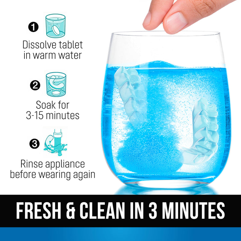 ZENGATE Retainer Cleaner Tablets - Quick 3-Minute Clean for Dentures, Mouth Guards, Aligners, and Night Guards - 120 Dental Cleansing Tablets - FSA HSA Approved Dental Appliance Cleanser 1 Pack - BeesActive Australia