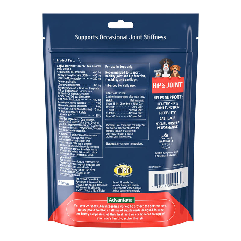 Pet Protect from The Makers of Advantage Vet-Formulated Hip & Joint Supplement for Dogs | 120 Chews - PawsPlanet Australia