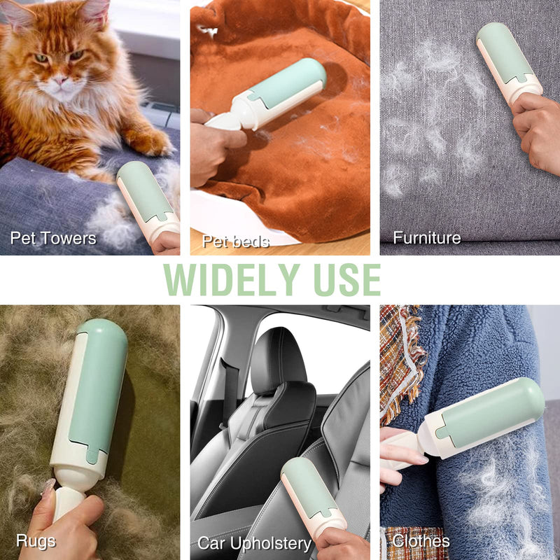 Pack of 2 Lint Roller Pet Hair Reusable Pet Hair Remover Brush for Cat Hair and Dog Hair Easy to Clean Pet Fur Remover Brushes for Clothes, Carpet & Sofa Red/Green - BeesActive Australia