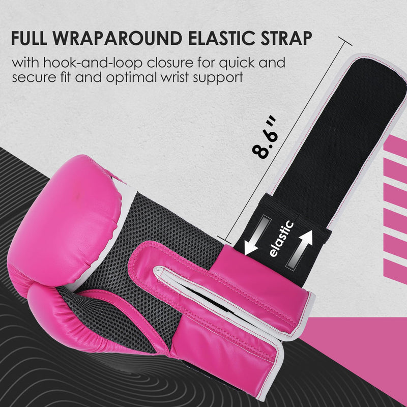 MaxxMMA Pro Style Boxing Gloves for Men & Women, Training Heavy Bag Workout Mitts Muay Thai Sparring Kickboxing Punching Bagwork Fight Gloves Pink 10 oz.