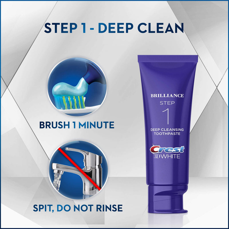 Crest 3D White Brilliance 2 Step Kit, Deep Clean Toothpaste (4oz) + Teeth Whitening Gel (2.3oz) 1 Ounce (Pack of 1) - BeesActive Australia