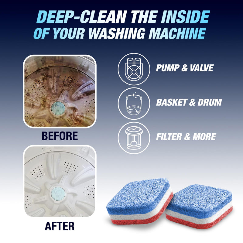 Washing Machine Cleaning Tablets - HE Top Load - 28 Tablets - 1 Plus Year Supply - Eco Friendly Washing Machine Cleaner - Deep Cleaning & Descaling - Protect & Deodorize - Made for Top Loader Washers - BeesActive Australia