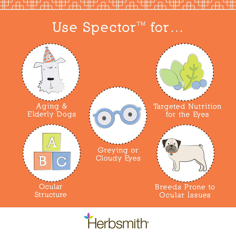 Herbsmith Spector - Eye and Vision Support for Dogs - Repair Greying to The Eyes - Senior Supplement for Dogs - Antioxidant for Dogs - 60ct Small Chews 60ct Small Chews (For Dogs Under 30lbs) - BeesActive Australia