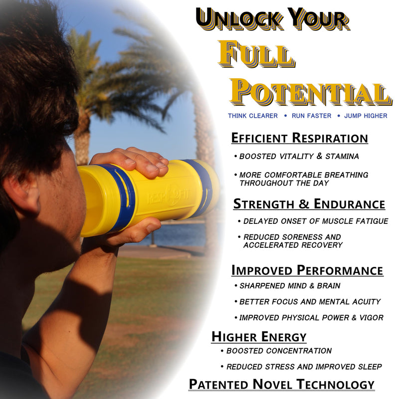 Natural Deep Breathing Trainer for Lungs Patented Non-Constricting Respiratory Muscle Training - Unrestricted Airflow Design Easy to Use BPA-Free Breather Breathe Breath Exercise Device - BeesActive Australia