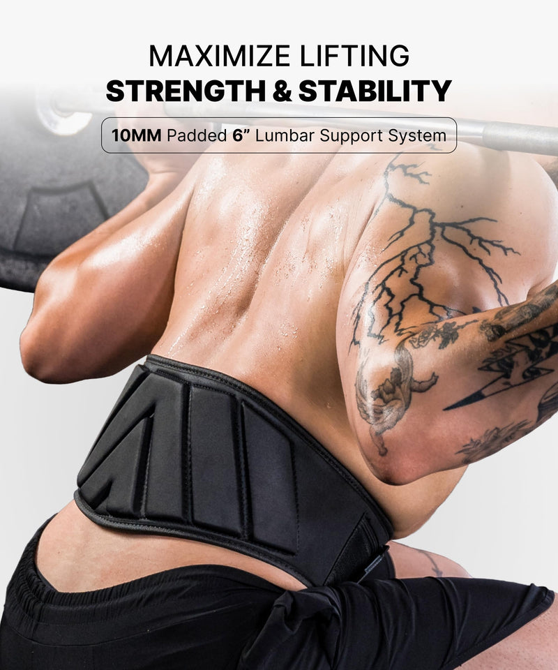 DMoose Fitness Weight Lifting Belt for Squats, Deadlift & Intense Workout - 6" Adjustable Fit Auto Lock Weightlifting Belt for Men & Women - Neoprene Gym Belts for Stability & Lumbar Back Support Black Medium