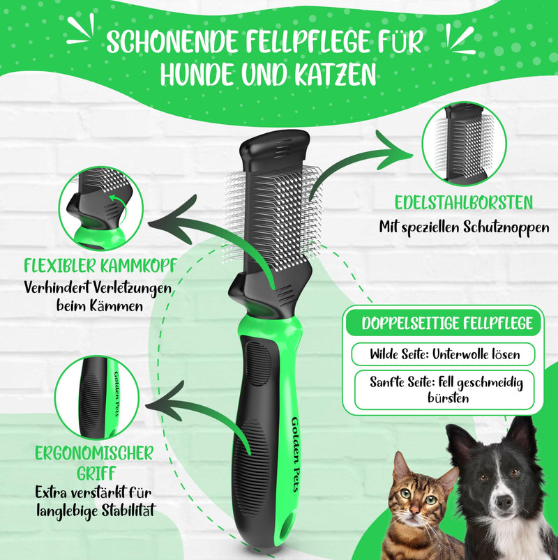 NEW! Slicker brush for dogs and cats with protective knobs - Gently removes undercoat, tangles and knots - Dog brush for long-haired dogs, Cockapoo poodle brush for daily grooming Slicker brush 2.0 small - BeesActive Australia