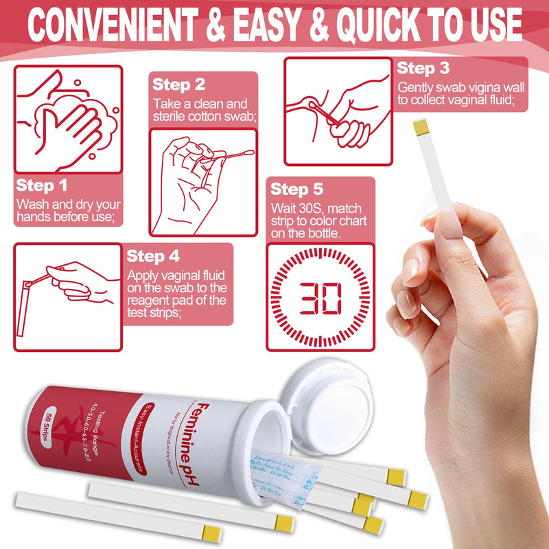 50ct Vaginal pH Test Strips for Women, Easy to Use for Quick & Accurate Results - pH Balance Test Strips for Women to Monitor Feminine Hygiene & Detect Any Imbalances, Easy to Read Results - BeesActive Australia