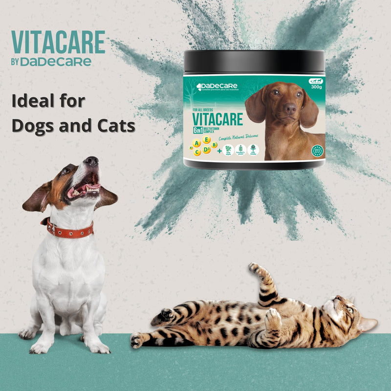 Vitacare Dog and Cat Multivitamin Supplement Powder 300g - Natural Vitamins with Kelp, Brewers Yeast and Milk Thistle - Daily Immune Support for Healthy Coat and Strong Bones