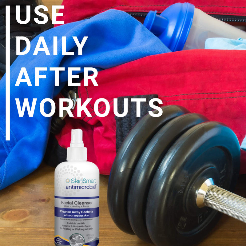 SkinSmart Facial Cleanser for Breakouts, Targets Bacteria for Post-Workout Pimples, Blemishes and Sweat Irritation; 8 oz Spray, Safe for All Ages: Adults and Teens - BeesActive Australia