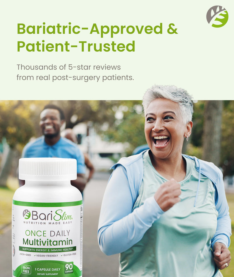 BariSlim Once Daily Bariatric Multivitamin Capsule - Iron-Free Formula - Bariatric Vitamin and Supplement for Post Surgery, Including Gastric Bypass and Gastric Sleeve | 90-Day Supply 90 Count (Pack of 1)