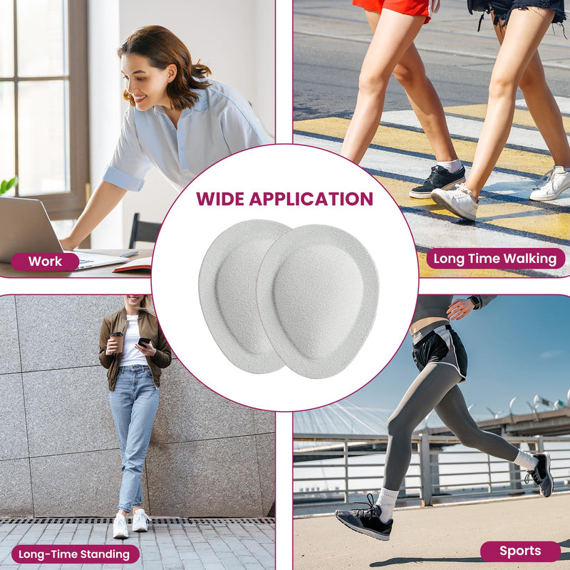 Cloud Feeling Metatarsal Pads for Pain Relief - Bukihome 6-Pair Ball-of-Foot Cushions Forefoot Support Fatigue Relief, Ball-of-Foot Pads for Metatarsalgia Morton’s Neuroma, Men Women Gray