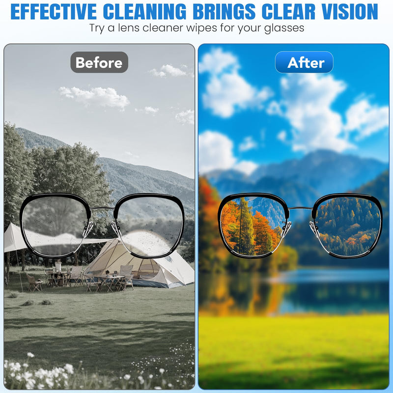 VOISEN Lens Wipes for Eyeglasses,450 Pack Eye Glasses Cleaner Wipes,Pre-Moistened Individually Wrapped Lens Wipes,Non-Scratching Non-Streaking,Safe for Eyeglasses, Goggles, Camera Lens, Phone 450 Pack