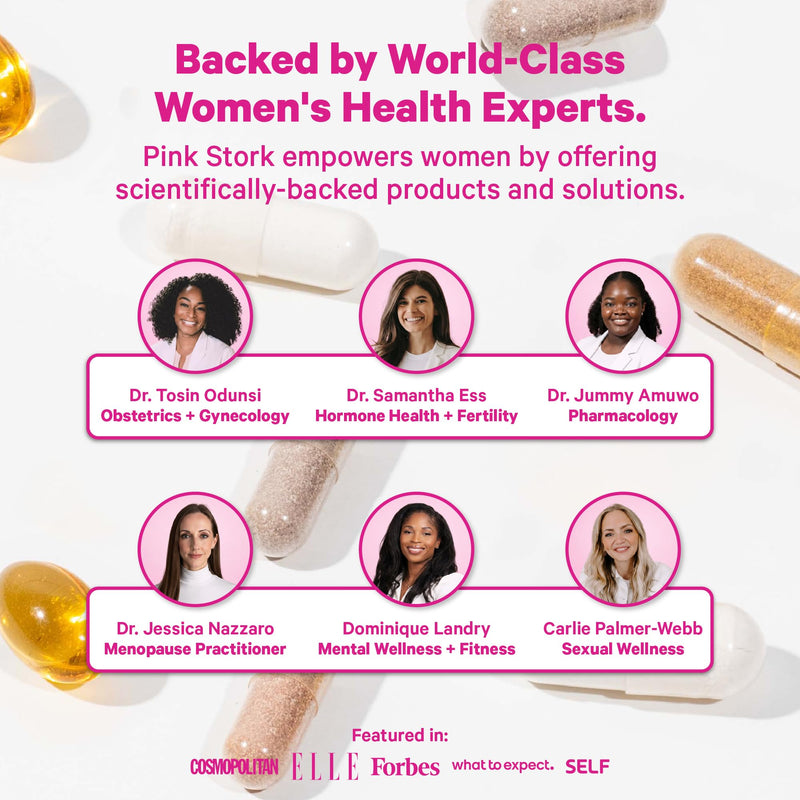 Pink Stork Iron for Women with Vitamin C, 60 Capsules, 2-Month Supply | 18 mg Chelated Iron Bisglycinate + Vitamin C, Supports Energy, Focus + Oxygen, Pregnancy, Postpartum, PMS + Perimenopause 60 Count (Pack of 1)