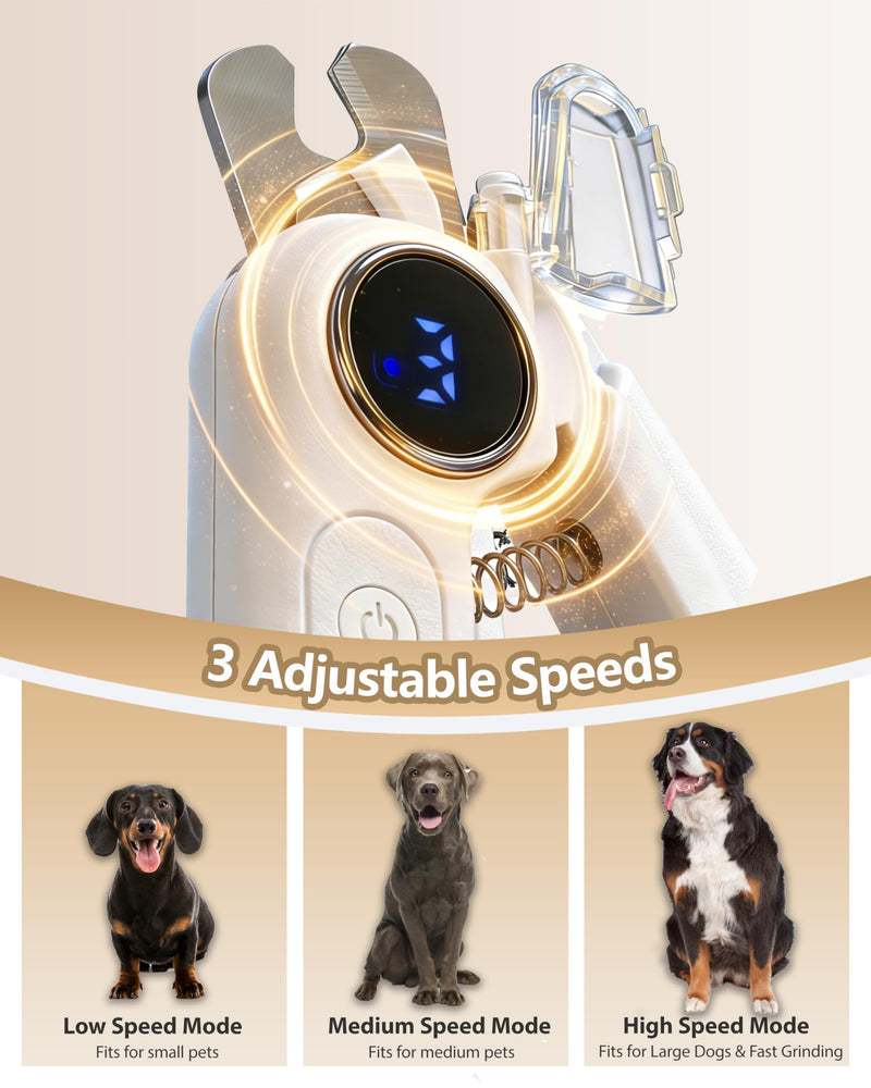 2-in-1 Pet Nail Clipper and Grinder with LED Light & Safety Guard - Painless Quiet Grooming Tool for Small & Large Dogs & Cats, Avoid Overcutting Professional Pet Trimmer - BeesActive Australia