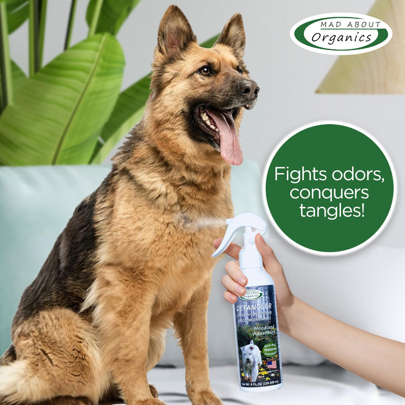 Detangler Spray - Woodland Adventure - Deodorizing Spray for Dogs and Horses, Leave-in Conditioner, Gently Releases Tangles, Softens Coats, Freshens Scent | Made in The USA | 8 oz - BeesActive Australia