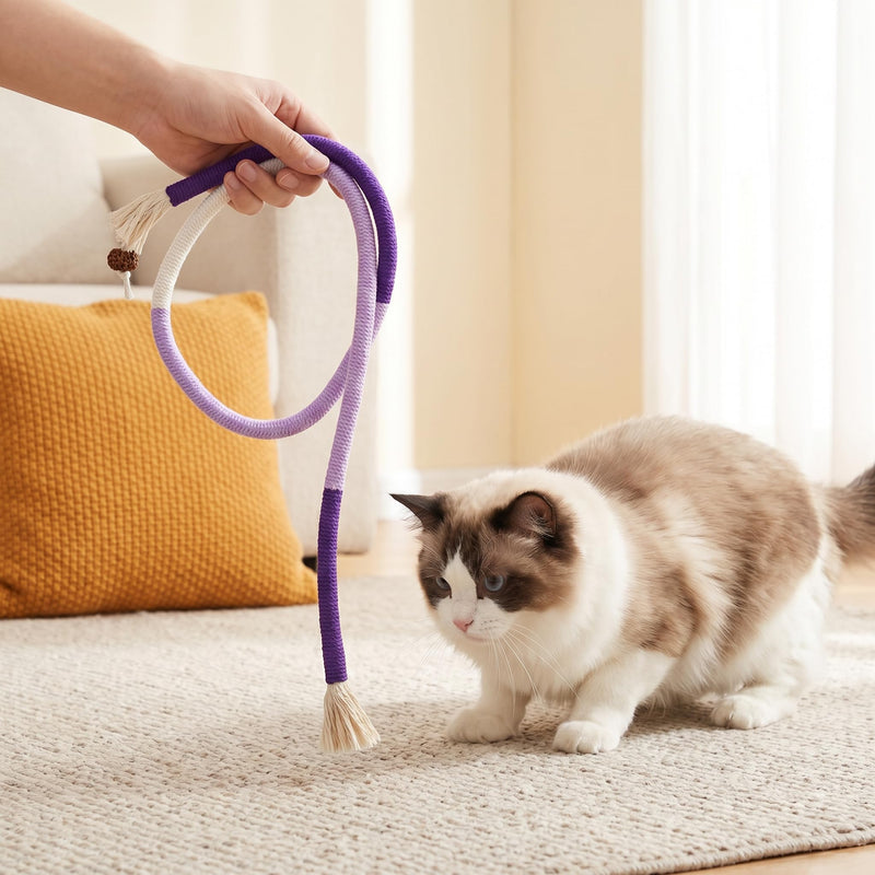 Cat Toys Chew Ropes & Natural Silvervine Sticks Cat Toys & Saury Fish Cat Chew Toys, Safe Dental Care Teeth Cleaning Toy for Indoor Cats Kittens, Interactive Catnip Kitty Toys for Aggressive Chewers