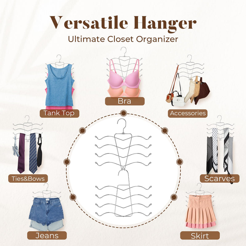 HOUSE DAY Bra Hangers 2 Pack, Tank Top Hangers Space Saving Hanger for Closet Organizers and Storage, Bra Organizer Closet Hanger Space Saver for Camisoles, Bras, Belts, Ties, Scarves, Swimsuits - BeesActive Australia