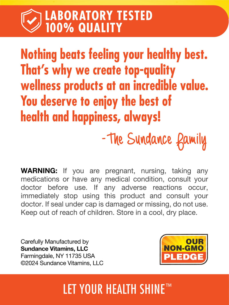 Sundance Calcium 600mg with D3 | 60 Caplets | Vegetarian, Non-GMO, and Gluten Free Supplement