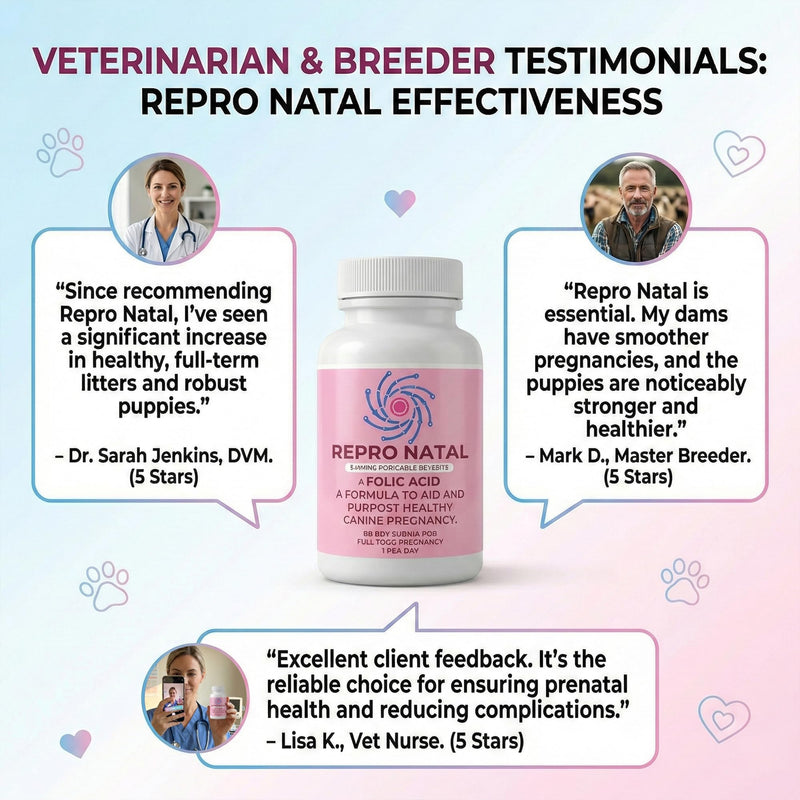 Prenatal Multi-Vitamin Capsules - 60-Day Supply to Aid Full-Term Pregnancies and Promote Optimal Health for Expecting Dogs - ReproNatal™ Dog Supplement Prenatal (Female Dog)