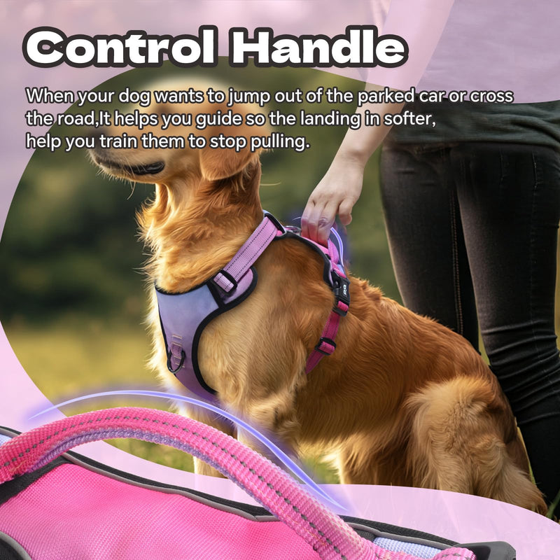 No Pull Dog Harness, Reflective Adjustable Dog Vest with Front/Back Clip Easy Control Handle for Medium Sized Large Small Dogs Walking Training Running(Small,Red) Red - BeesActive Australia