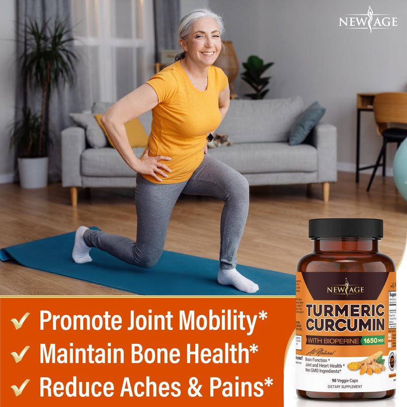 Turmeric Curcumin with Bioperine Capsules - Natural Joint & Healthy Overall Support with 95% Standardized Curcuminoids - Non-GMO, Gluten Free 180 Count (Pack of 2) 180 Count (Pack of 2) - BeesActive Australia