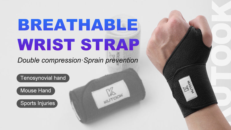 KUTOOK 2 Packs Wrist Wraps Adjustable Compression Strap and Wrist Brace Sport Support for Fitness, Weightlifting, Workout, Training, Gym, Yoga, Pain Relief, Fit for Men and Women Grey