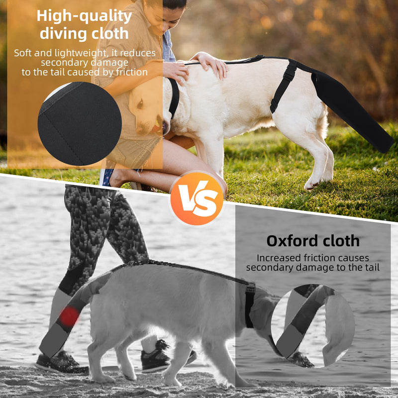 OHCOZZY Dog Tail Protector for Wounds, Adjustable Dog Tail Protector Sleeve for Medium and Large Dogs, Anti Licking(M,Black)