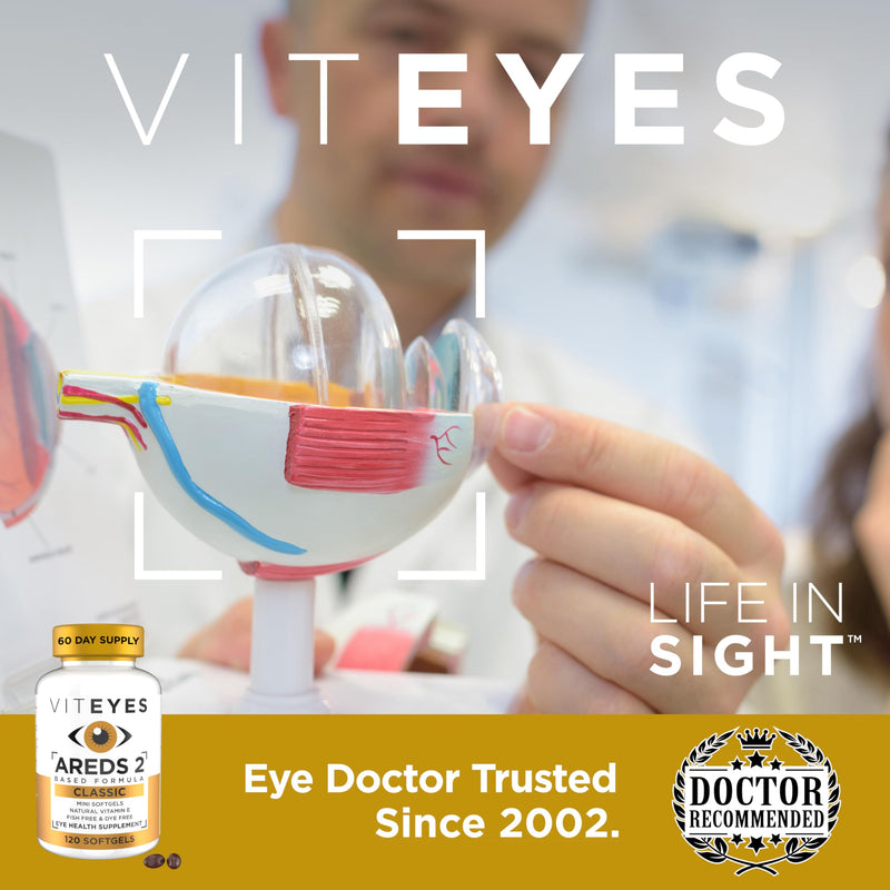 VITEYES® AREDS 2 Softgels, 120 Count - Single Daily Dose Eye Vitamin 120 Count (Pack of 1)