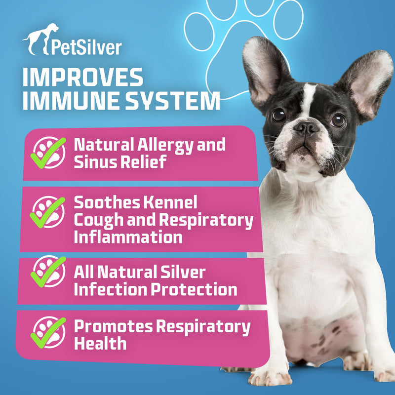 PetSilver - Immune Support (16 fl oz) and Eye Wash (4 fl oz) with Patented Chelated Silver - Allergies, Sinus & Cough Treatment - Eye Cleaner & Tear Stain Remover for Cats and Dogs - Made in USA