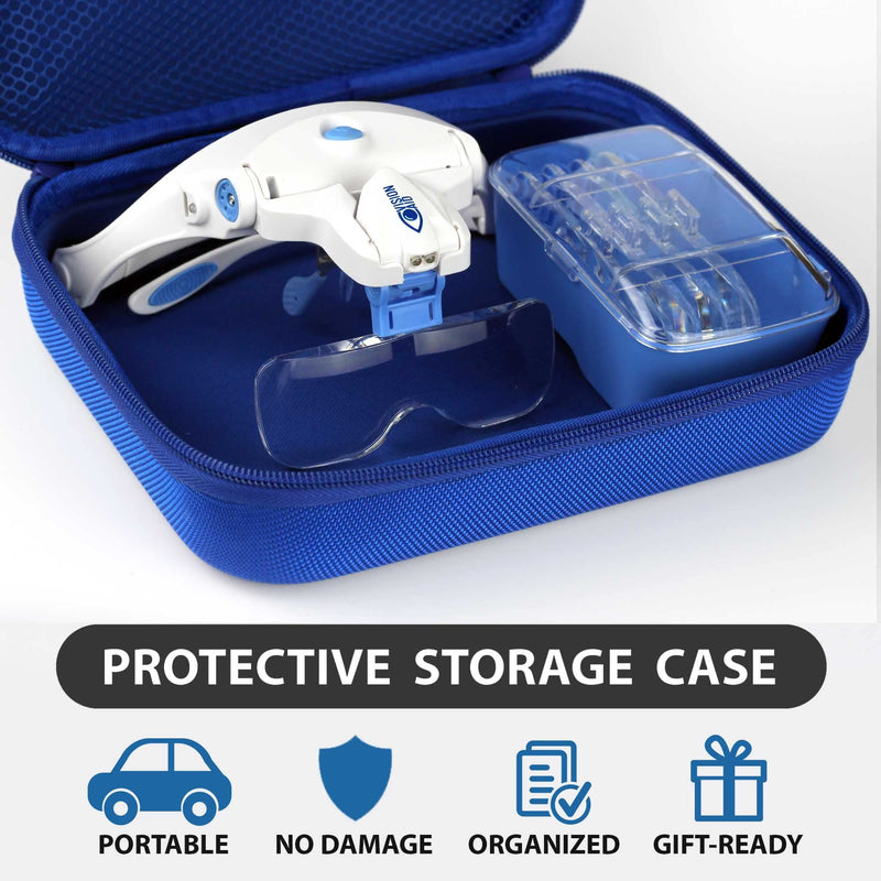 Blue and Black Edition - 2 Sets - Vision Aid Magnifier with a Storage Case - USB Rechargeable