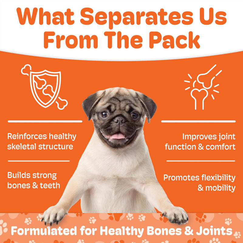 Boneo Canine Maintenance Formula- Lactoferrin-Based Bone and Joint Supplement for Dogs- 90 Ct Dual Pack Chewable Tablets, Liver and Sausage Flavor