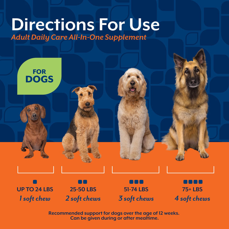NaturVet All-in-One Adult Dog Daily Care, 10-in-1 Supplement Dog Soft Chews for Mobility, Skin, Digestion, Teeth, Cognition, Eyes, Hickory Smoked Bacon Flavored Pet Supplement for Dogs, 60 Count Adult- 60 Soft Chews
