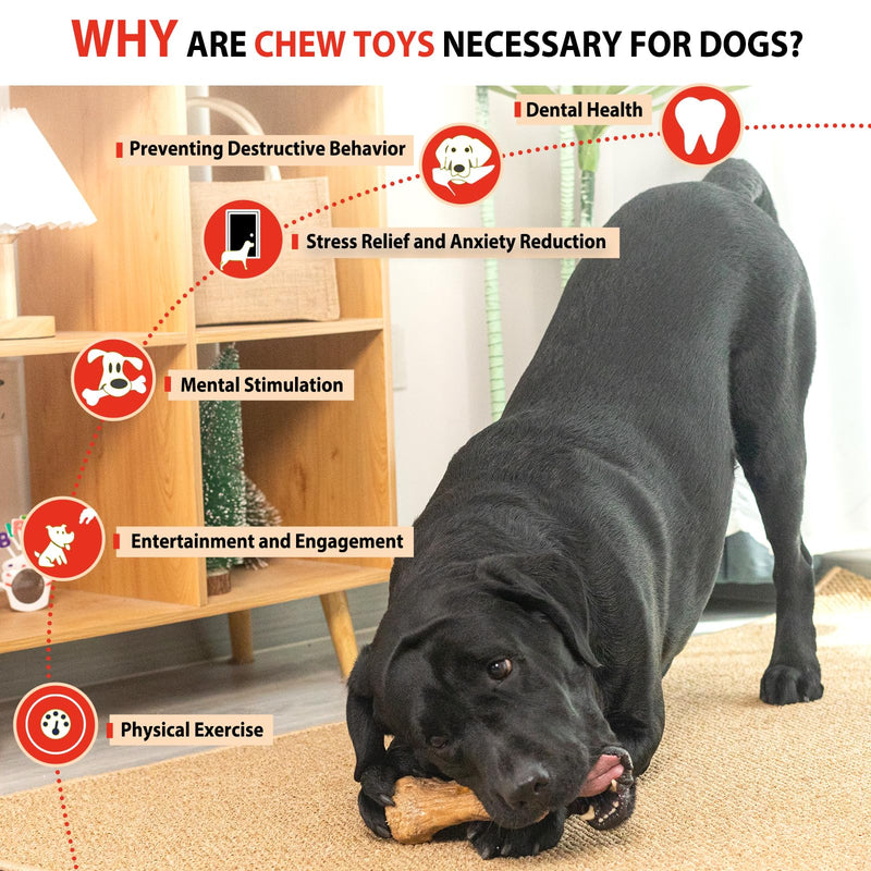 Willjoy Dog Chew Toys for Aggressive Chewers, Tough Dog Toys for Aggressive Chewers, Pine Wood and Nylon Indestructible Dog Toy, Bacon Large Dog Toys to Keep Them Busy Durable Dog Toys for Large Dogs 1-Pack DuraDumb - BeesActive Australia
