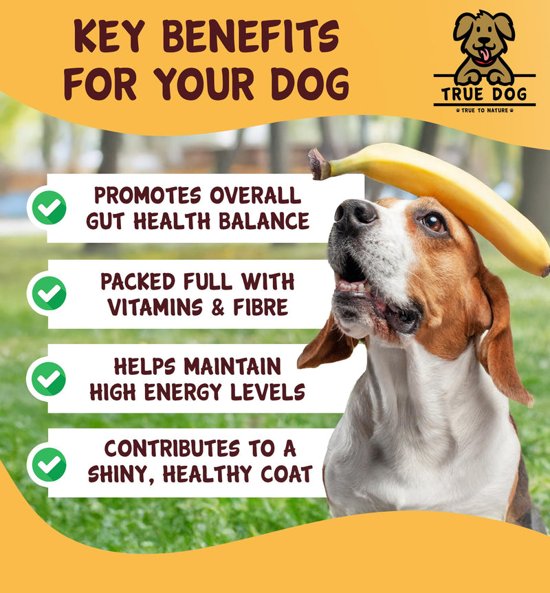True Dog Pumpkin Powder with Ripe Banana 100g | Natural Pumpkin Puree Powder for Dogs, Digestive Supplement, Stool Firming, High Fibre Dog Food Topper, Manufactured in the UK