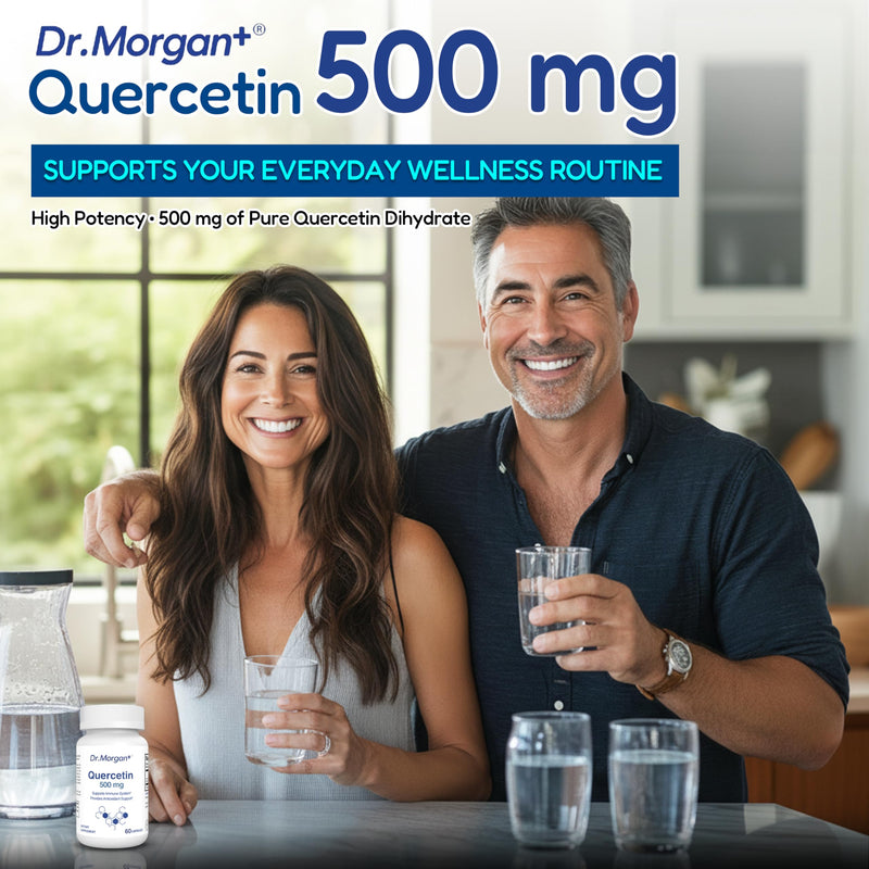 Dr. Morgan Quercetin 500mg Supplement-Bioflavonoid Antioxidant for Immune Support & Cellular Health-Natural Supplement-Made in Canada-60 Capsules