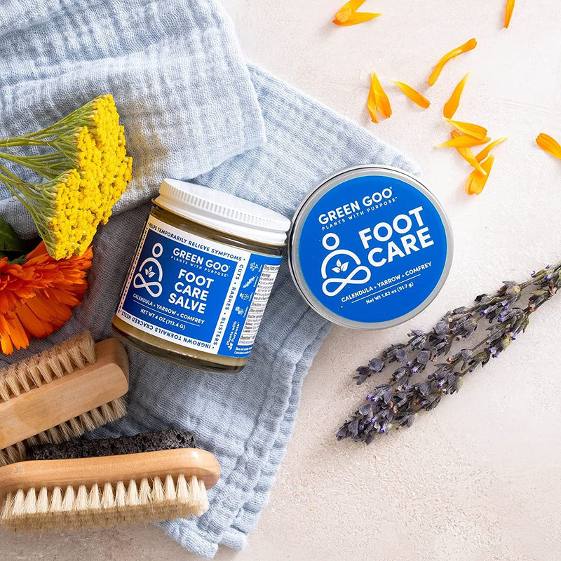 Green Goo Foot Care Salve, Reduces Irritation & Provides Pain Relief to Heal & Soothe Your Feet, Great for Hikers, Climbers, Parents & Teachers, 4 Ounce (Pack of 1), 92289 4 Ounce (Pack of 1)