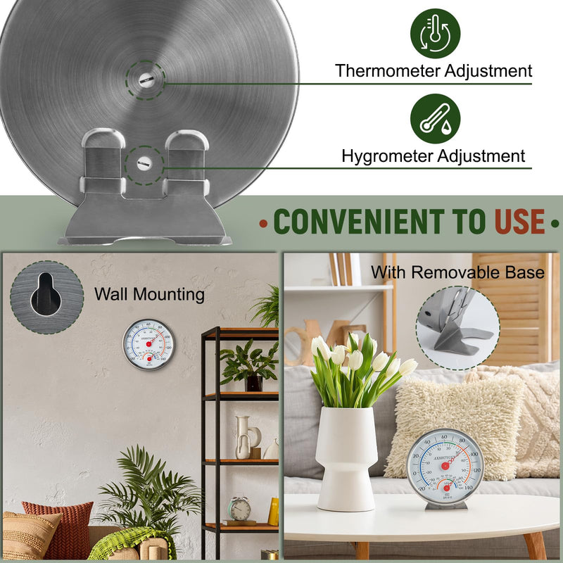 Indoor Outdoor Thermometer Hygrometer, Large Dial Waterproof Wall Mount - Accurate & Easy to Read for Home, Garden, Patio, Greenhouse, Farmhouse Decor by AXHHTVCGY - BeesActive Australia