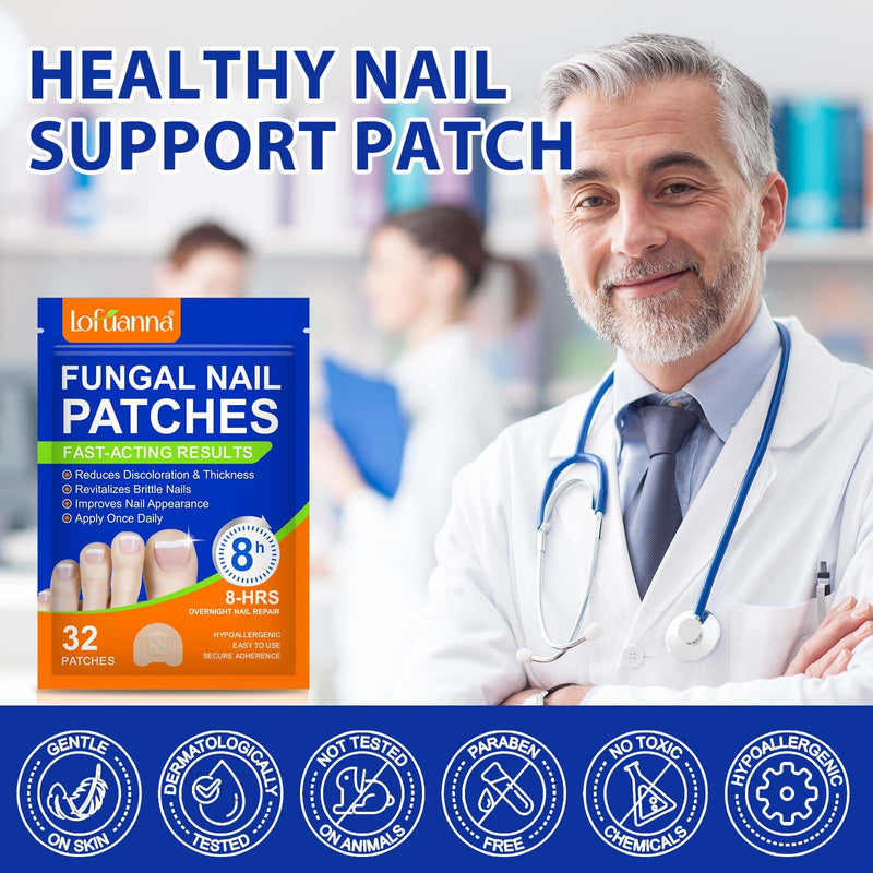 Toenail Treatment Extra Strength - 32 Pcs Nighttime Nail Patches, Overnight Toe Nail Treatments for Damaged Nails Foot Nails Repair and Care, 8-Hour Restores Healthy Appearance (2PCS) 2PCS - BeesActive Australia