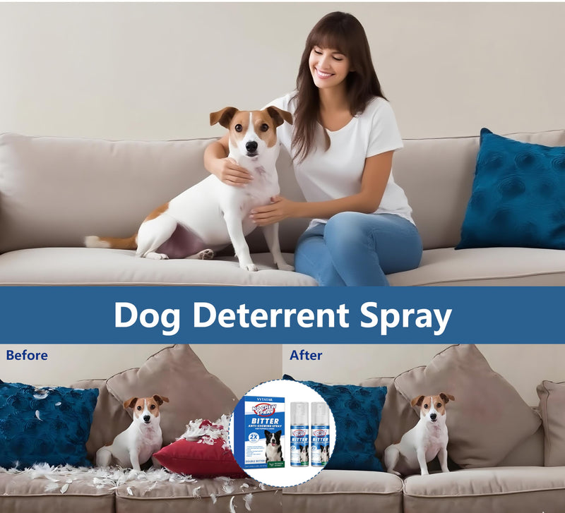 2-Pack No Chew Spray for Dogs – Bitter Apple Taste Stops Chewing, Licking & Biting | Non-Toxic, Alcohol-Free | Protects Furniture, Shoes, Plants (2x100ml) 1