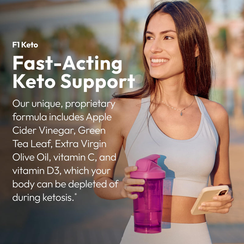 Justified Laboratories F1 Keto - 60 Capsules, Pack of 3 - Ketogenic Support from Apple Cider Vinegar, Green Tea Leaf, Vitamin C, Vitamin D3 & Extra Virgin Olive Oil - 90 Servings 60 Count (Pack of 3)