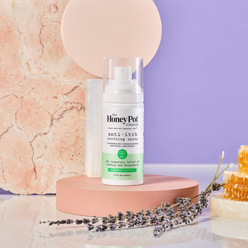 The Honey Pot Company - Feminine Anti-Itch Spray -At Home or On The Go Medicated Spray to Relieve Itch and Irritation. Maximum Strength - 2.71 fl. Oz. - BeesActive Australia