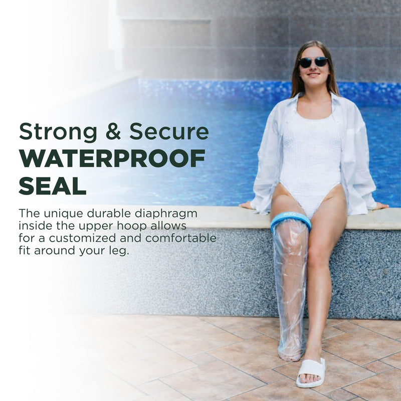 100% Waterproof Adult Cast Covers for Shower Leg, Resuable 28" Long,Easy to wear, Cast shower cover leg,foot bag for showering, post surgery waterproof foot boot covers, Plastic bag to cover leg - BeesActive Australia